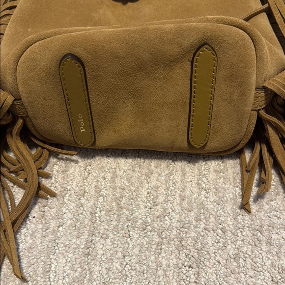 Ralph Lauren Pola Suede Leather Tan brown fringe Bag - Picture 9 of 12